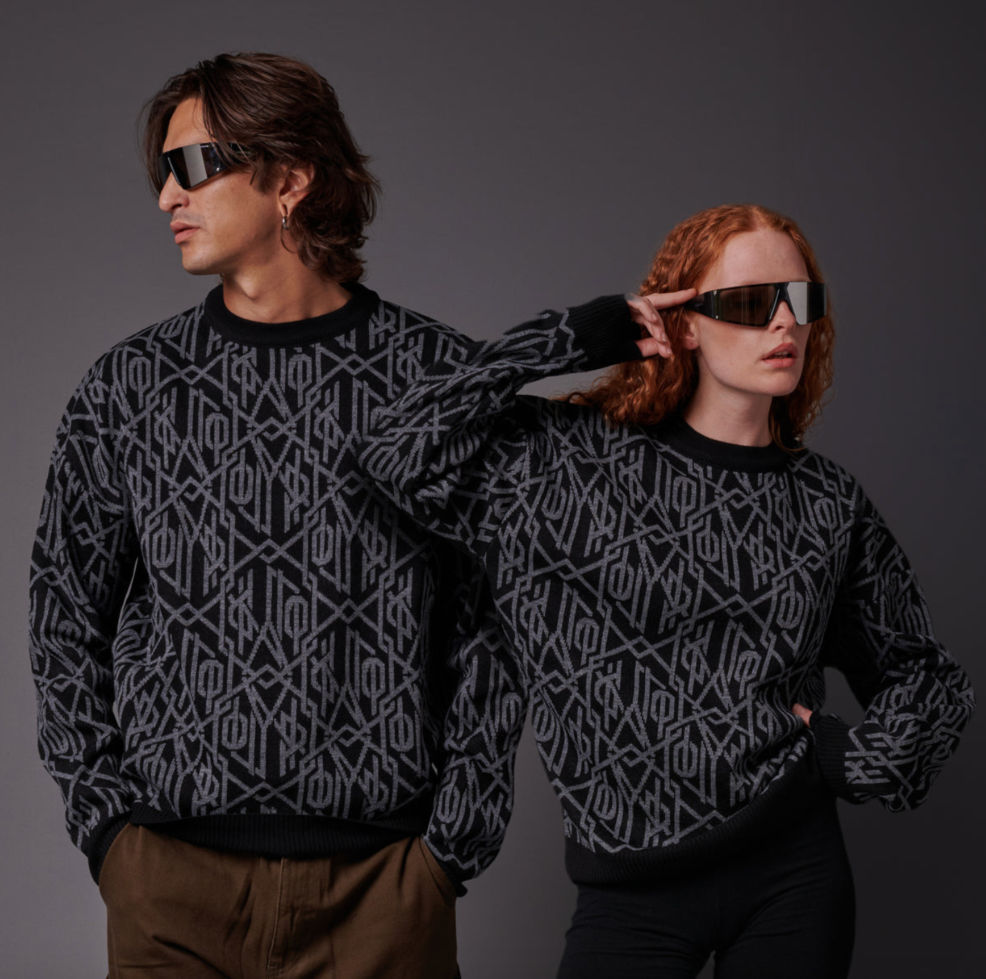 Dolly Noire  Monogram Sweater Black