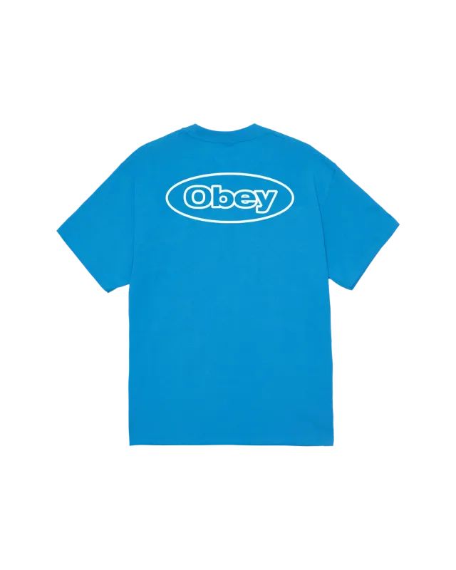 OBEY REACTION TEE Azure Blue