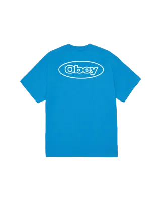 OBEY REACTION TEE Azure Blue