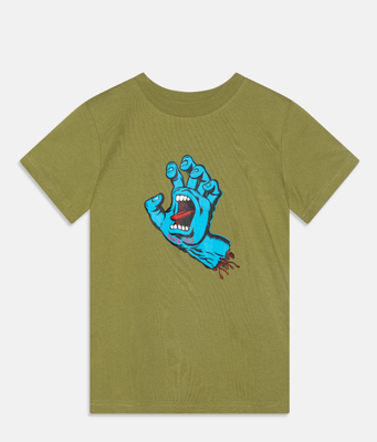 SANTA CRUZ Youth Screaming Hand T-Shirt 6-8 - Iguana