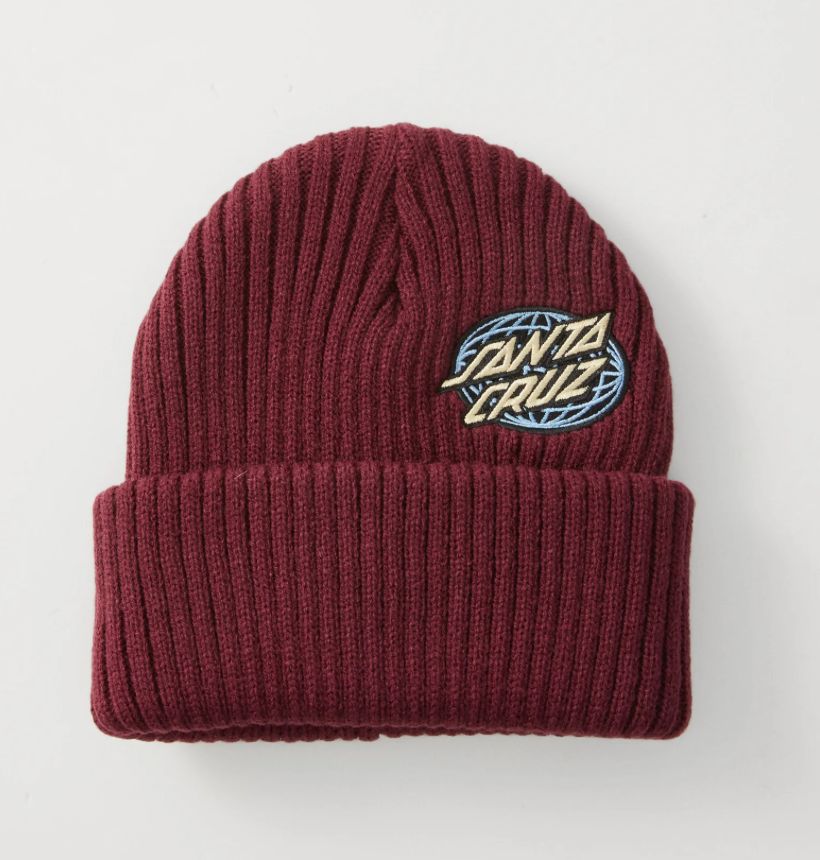 SANTA CRUZ Global Oval Dot Beanie - Dark Cherry