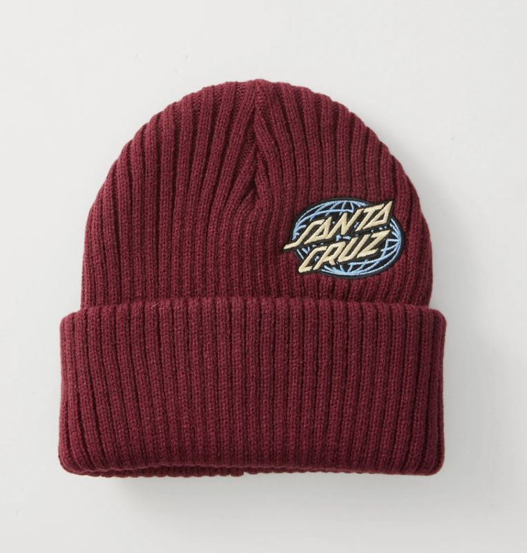 SANTA CRUZ Global Oval Dot Beanie - Dark Cherry SANTA CRUZ Global Oval Dot Beanie - Dark Cherry
