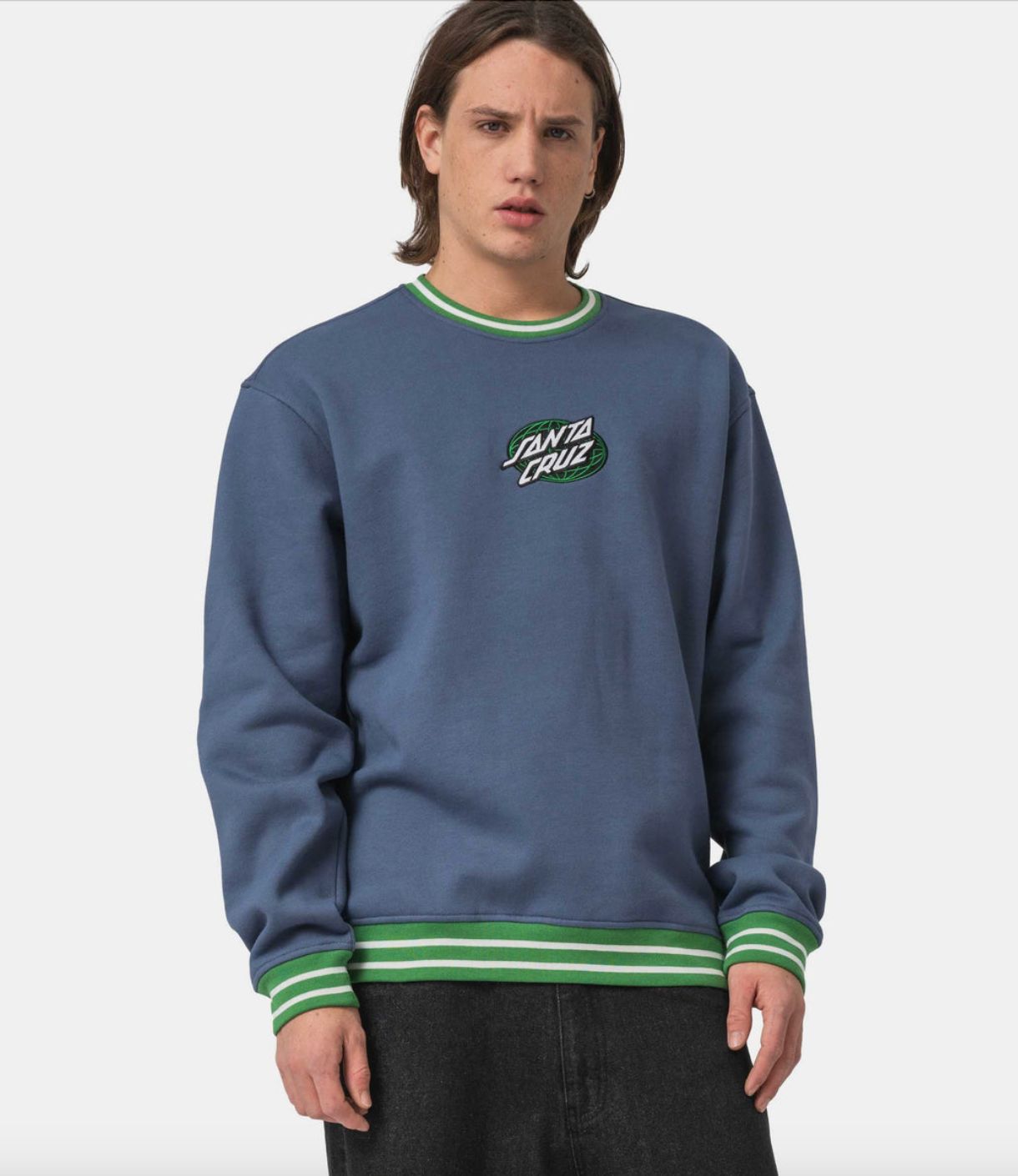 SANTA CRUZGlobal Oval Dot Front Crew  - Heritage Blue