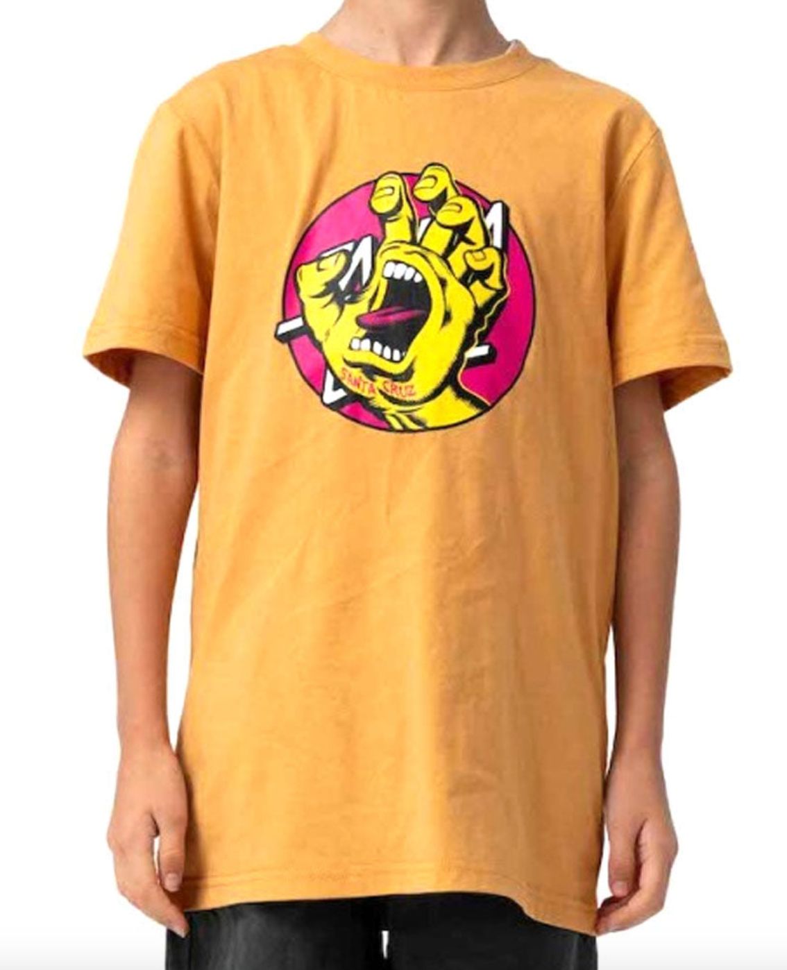 SANTA CRUZ Youth Hand Dot Front T-Shirt  - Wheat