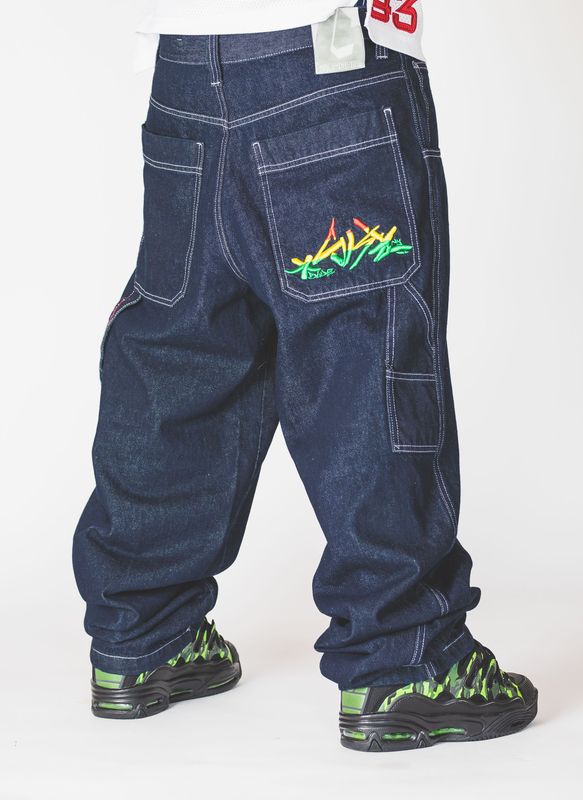 BLUESKIN DENIM JEANS BLUE LOGO RASATA BLUESKIN DENIM JEANS BLUE LOGO RASATA