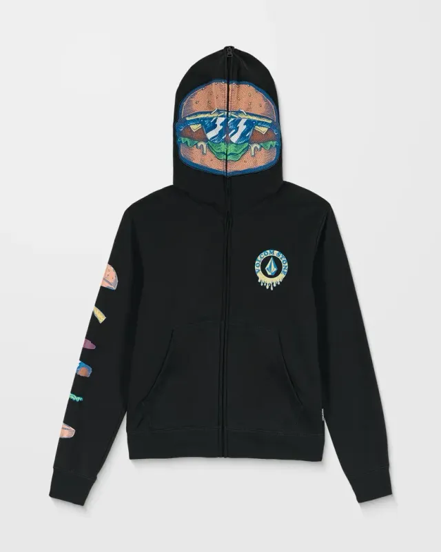 VOLCOM Burgstone Full Zip Up Hoodie - Black - (KIDS)