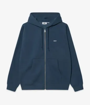 OBEY  ESTABLISHED WORKS BOLD ZIP HOOD  Dark-Denim