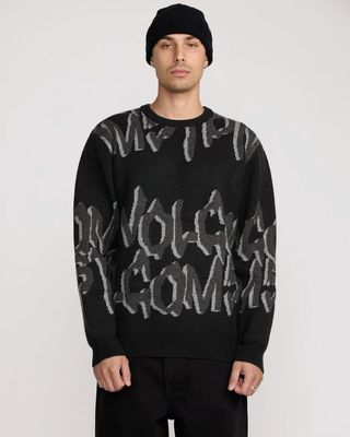 VOLCOM stone jacquard sweater - black VOLCOM stone jacquard sweater - black