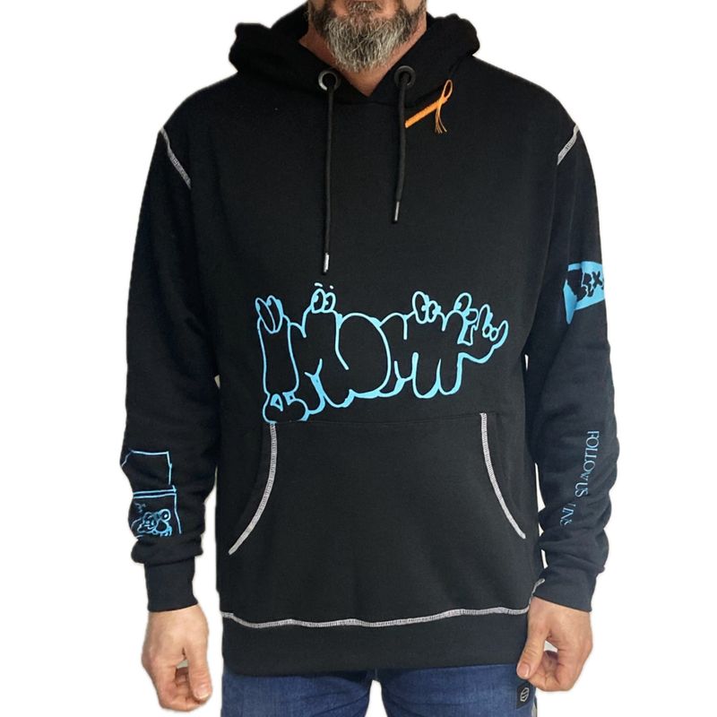 IMOMI FELPA CAPPUCCIO NERA IMOMI FELPA CAPPUCCIO NERA