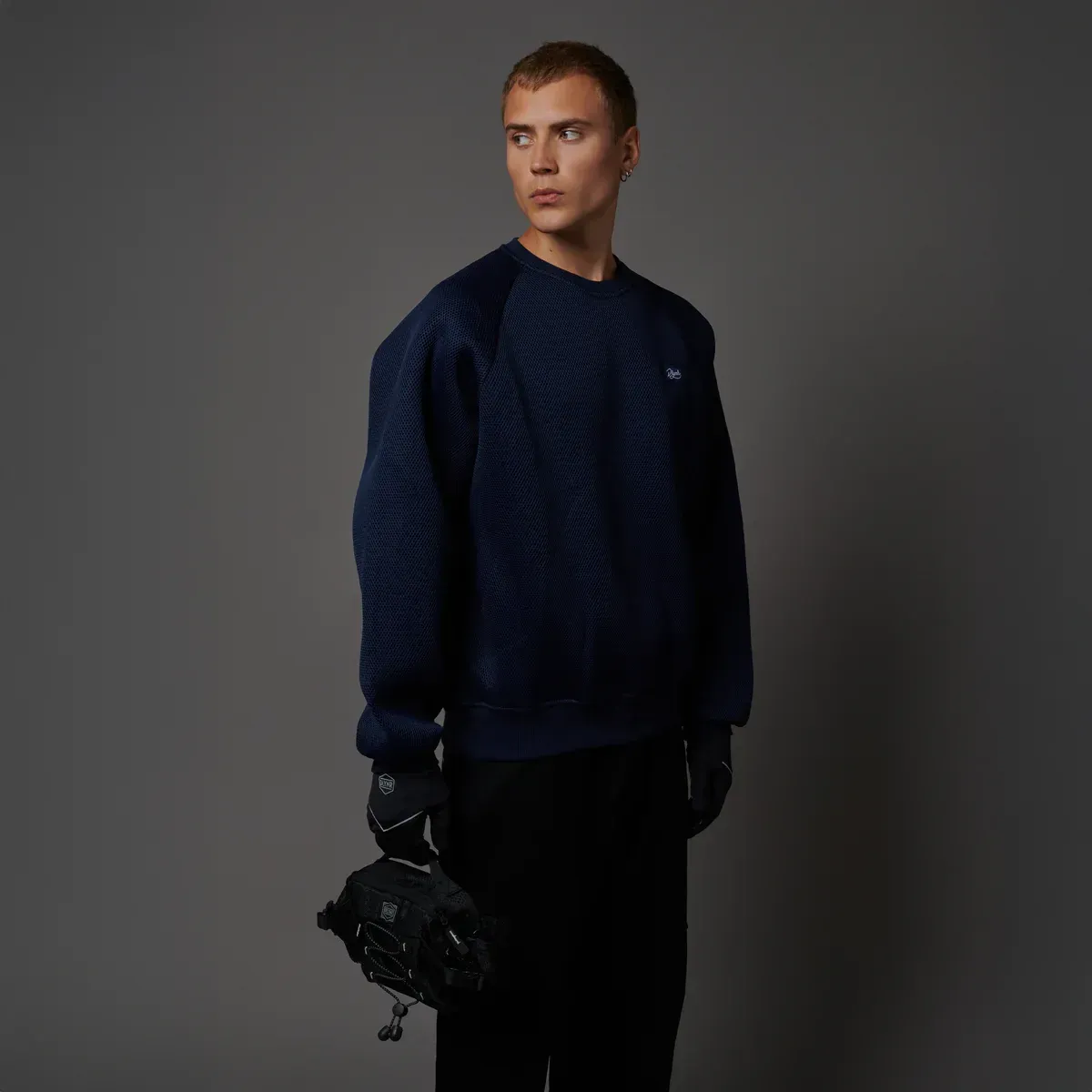 Dolly Noire Mesh Crewneck Midnight Blue