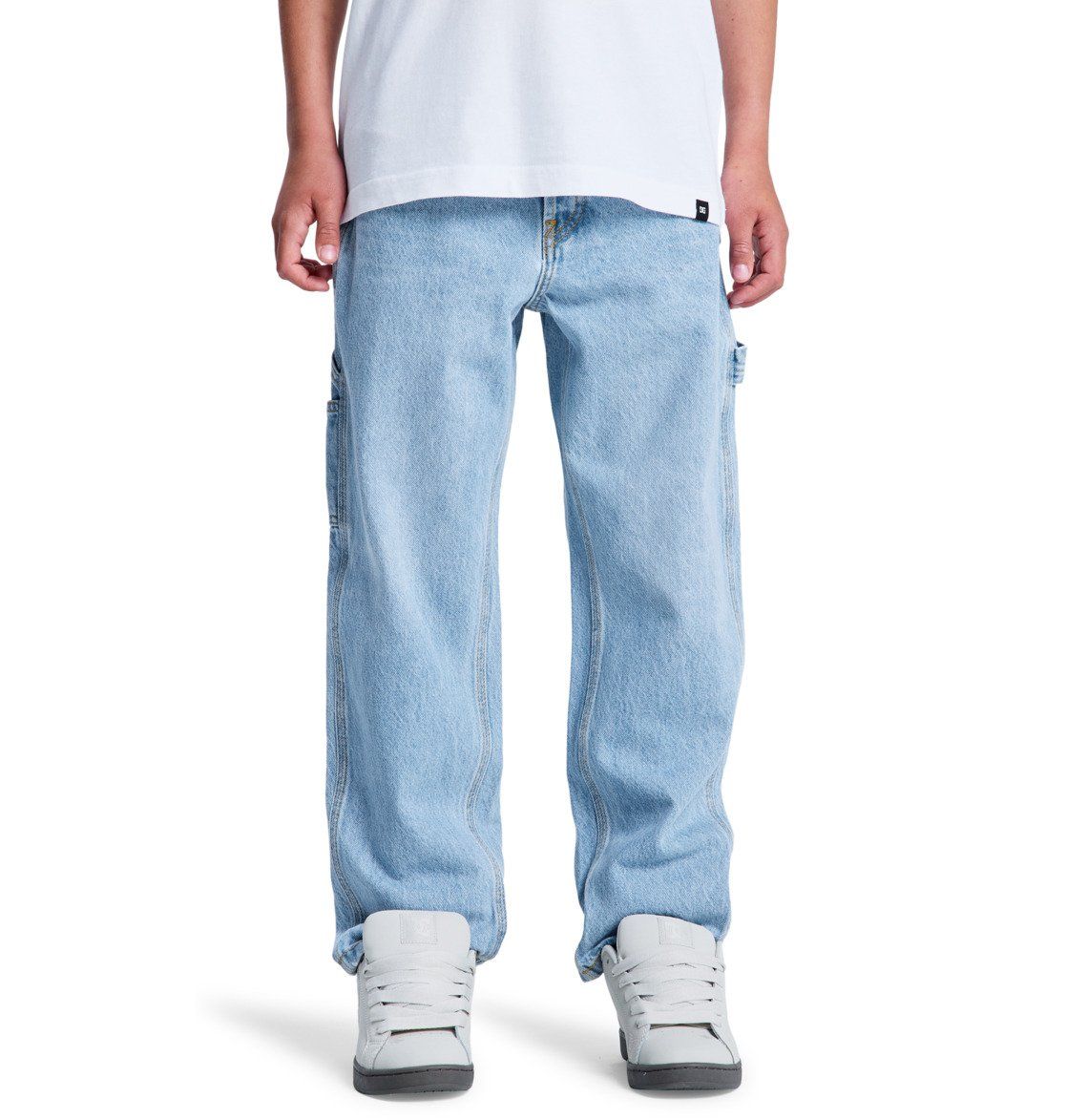 DC Boy's Jeans Worker Baggy 5 Carpenter RIL Boys  - Light Indingo