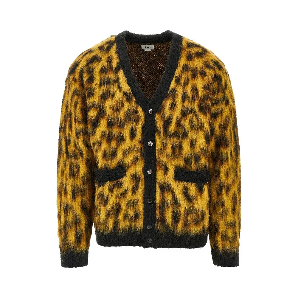 OBEY PATRON CARDIGAN   Leopard