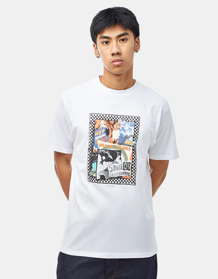 Santa Cruz Ad Collage Front T-Shirt  - White