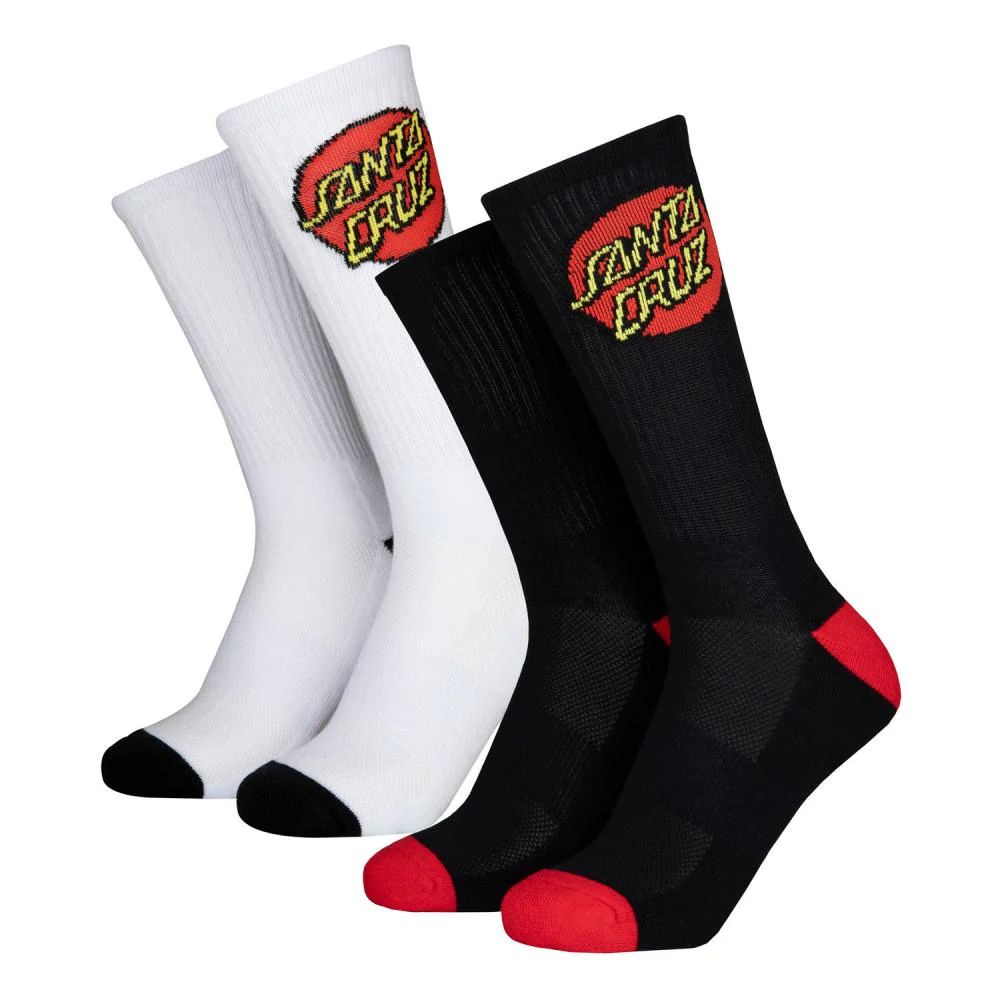 SANTA CRUZ Bambino  Classic Dot Sock(2 calzini) O/S - White & Black