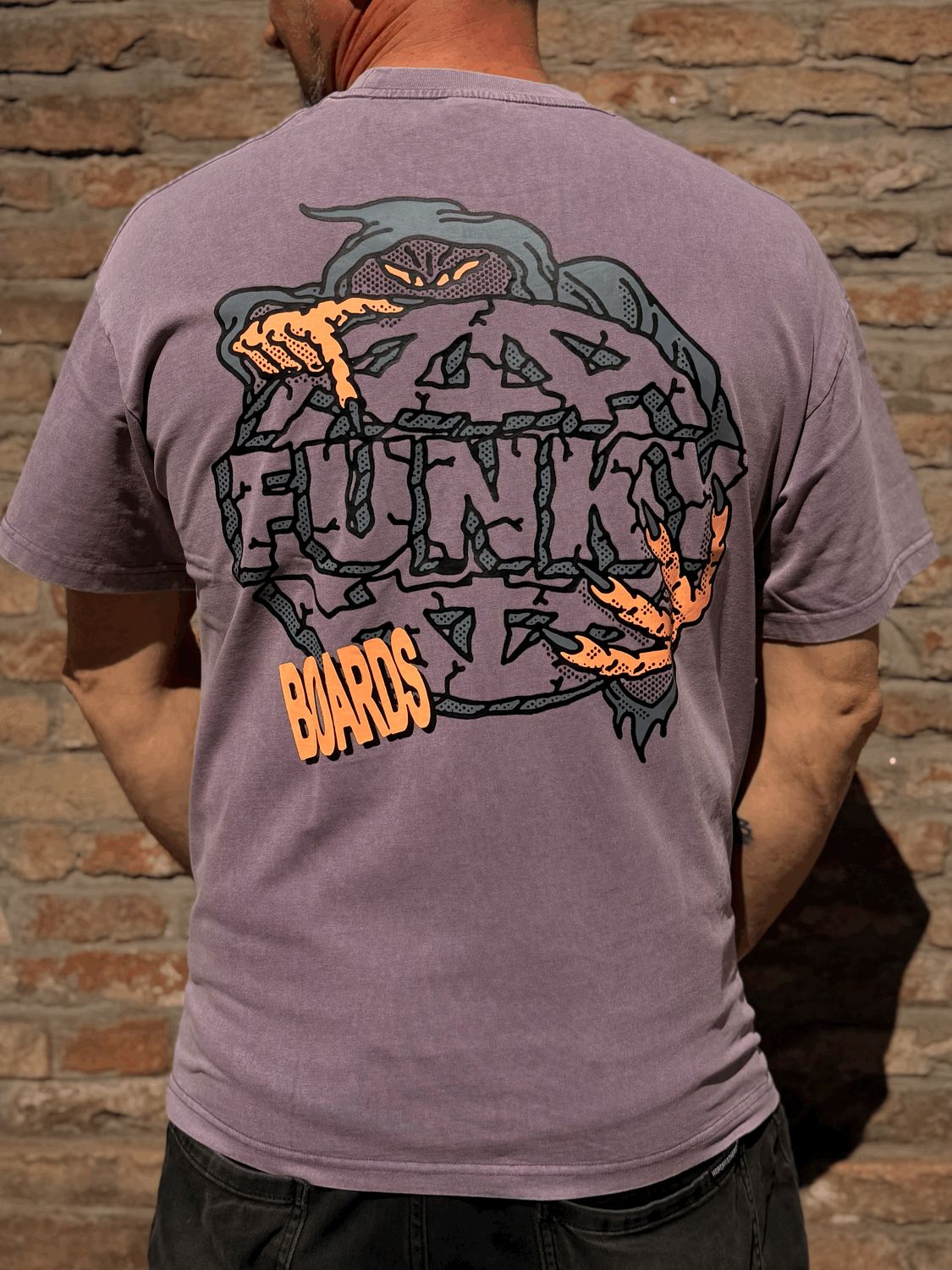 FUNKY  Goblin Logo Tee Washed Liliac