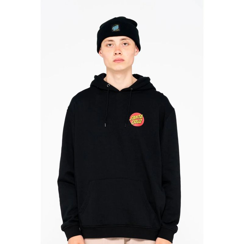 SANTA CRUZ CLASSIC DOT CHEST HOOD  BLACK