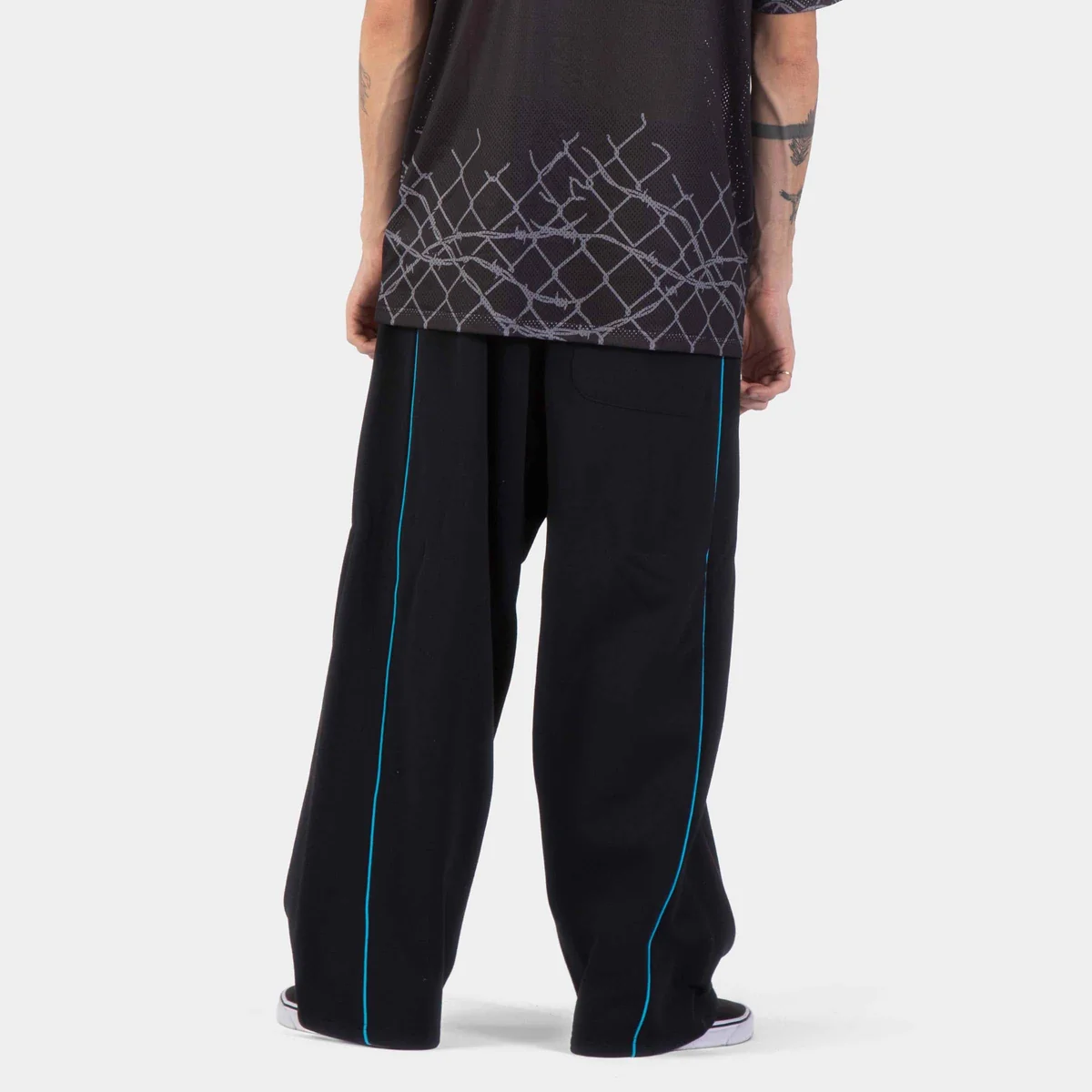 SANTA CRUZ Pinstripe Wide Leg Jogger - Black