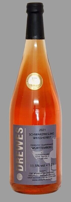 2023er SCHWARZRIESLING Weißherbst Deutscher Qualitätswein Württemberg feinherb 1,0 l