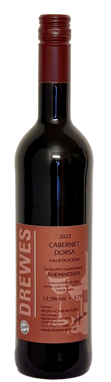 2022er CABERNET DORSA Deutscher Qualitätswein Rheinhessen halbtrocken 0,75 l