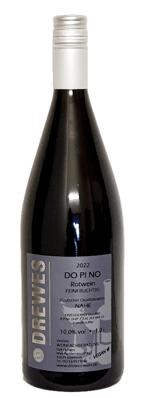 2022er DO PI NO Rotwein Deutscher Qualitätswein Rheinhessen lieblich 1,0 l