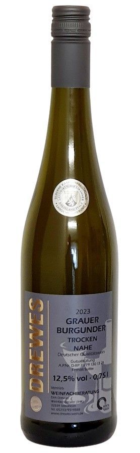 2024er GRAUBURGUNDER  Deutscher Qualitätswein Nahe trocken 0,75 l