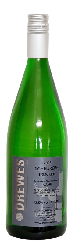 2023er SCHEUREBE Qualitätswein Nahe trocken 1,0 l 2023er SCHEUREBE Qualitätswein Nahe trocken 1,0 l