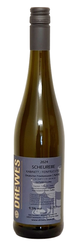2024er SCHEUREBE Kabinett Nahe feinfruchtig (lieblich) 0,75 l 2024er SCHEUREBE Kabinett Nahe feinfruchtig (lieblich) 0,75 l