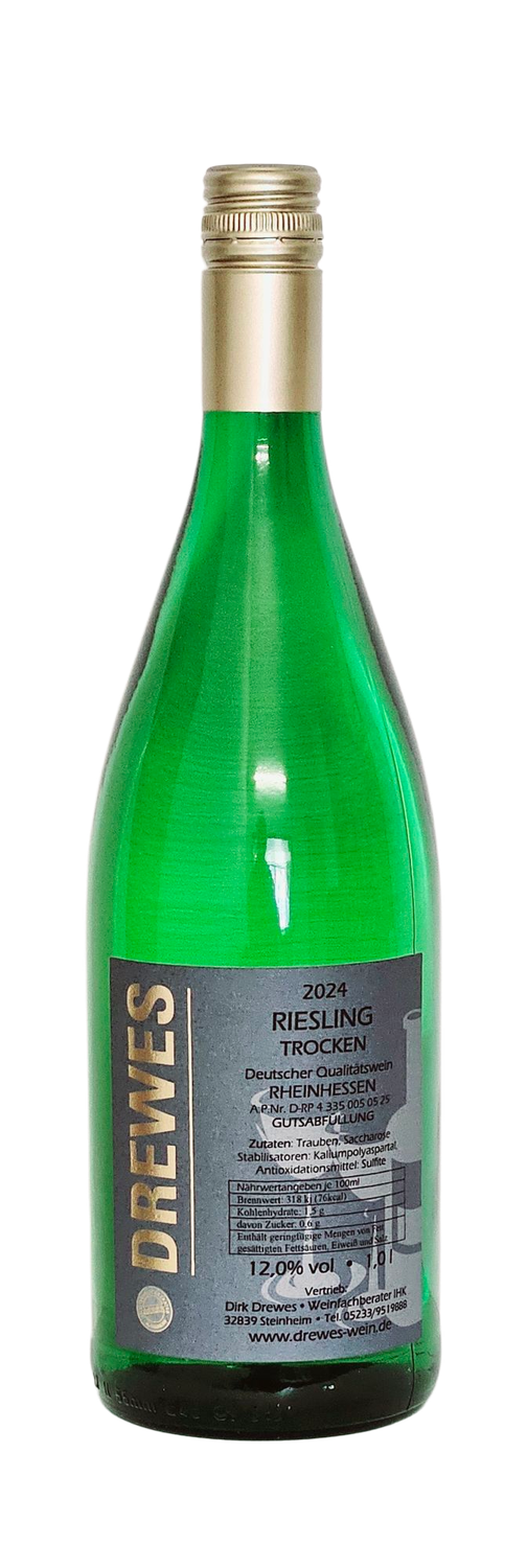 2024er RIESLING Deutscher Qualitätswein Rheinhessen trocken 1,0 l