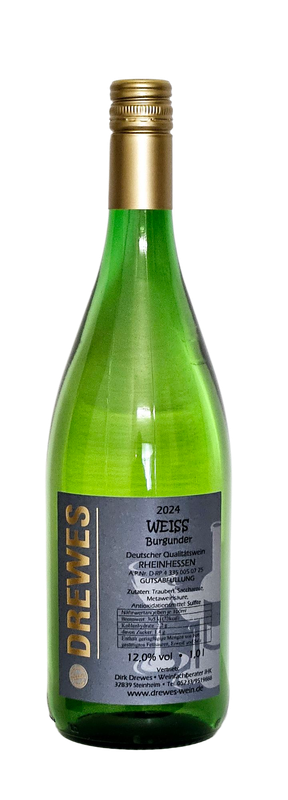 2024er WEISSburgunder Deutscher Qualitätswein Rheinhessen halbtrocken 1,0 l