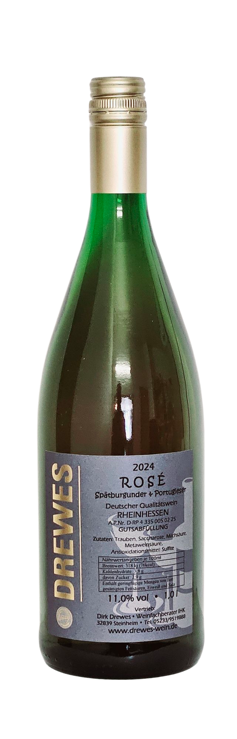 2024er SPÄTBURGUNDER & PORTUGIESER ROSÉ Deutscher Qualitätswein Rheinhessen feinfruchtig (lieblich) 0,75 l