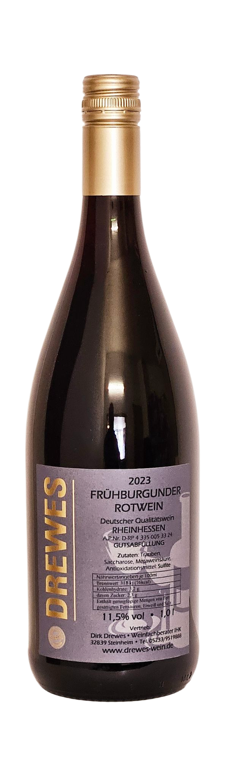 2023er FRÜHBURGUNDER Deutscher Qualitätswein Rheinhessen halbtrocken 1,0 l