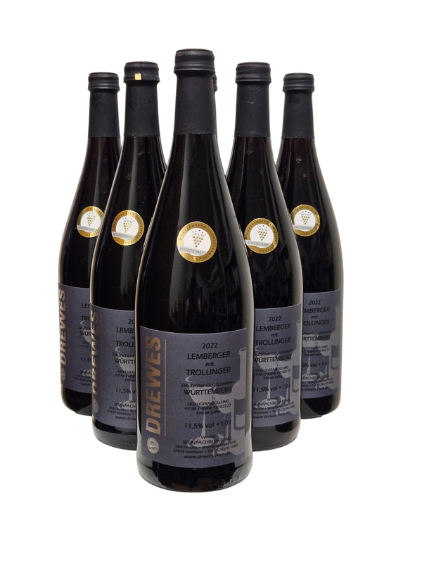 2022er LEMBERGER mit TROLLINGER Deutscher Qualitätswein Württemberg halbtrocken 1,0 l 2022er LEMBERGER mit TROLLINGER Deutscher Qualitätswein Württemberg halbtrocken 1,0 l