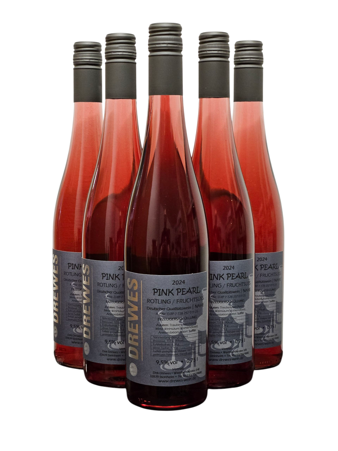 2024er ROTLING "Pink Pearl "Deutscher Qualitätswein Nahe fruchtsüß 0,75 l #ANGEBOT FÜR 12 FLASCHEN