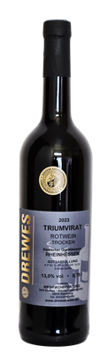 2023er TRIUMVIRAT Rotwein Deutscher Qualitätswein Rheinhessen trocken 0,75 l