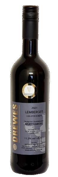 2022er LEMBERGER Deutscher Qualitätswein Württemberg halbtrocken 0,75 l