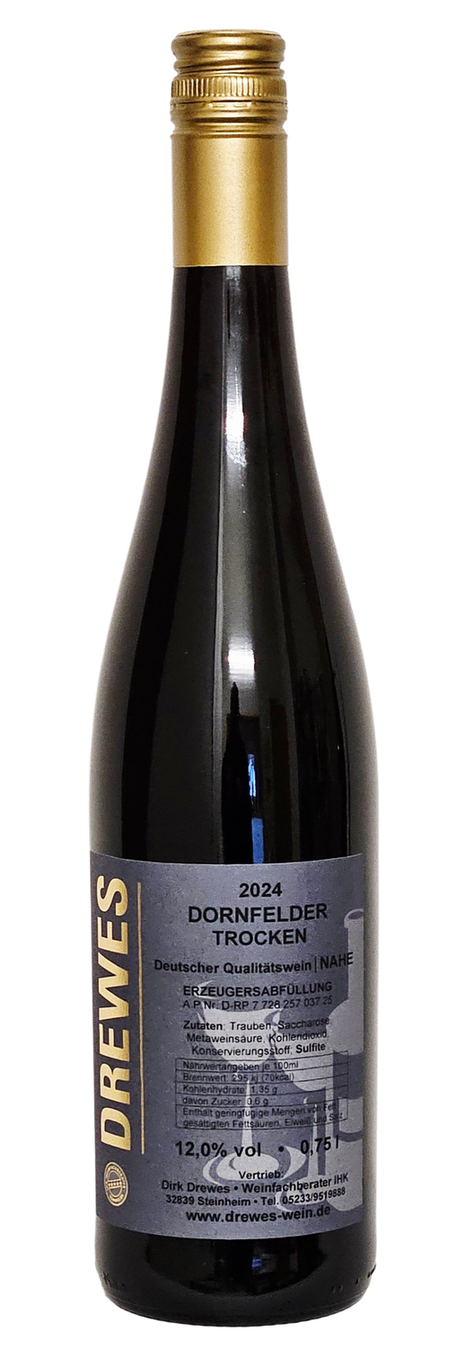 2024er DORNFELDER Rotwein Deutscher Qualitätswein Nahe trocken 0,75 l