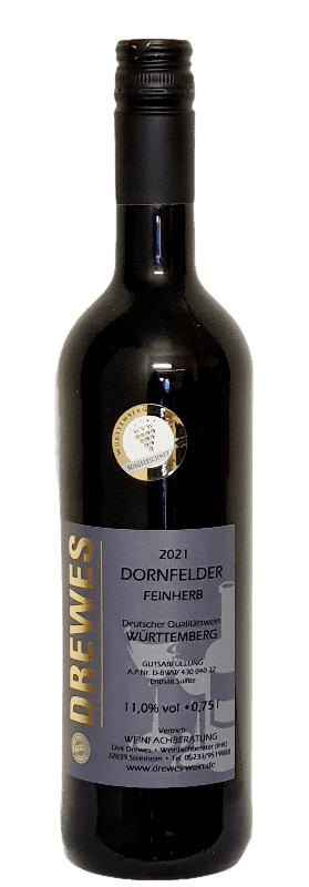 2024er DORNFELDER Rotwein Deutscher Qualitätswein Württemberg feinherb 0,75 l 2024er DORNFELDER Rotwein Deutscher Qualitätswein Württemberg feinherb 0,75 l