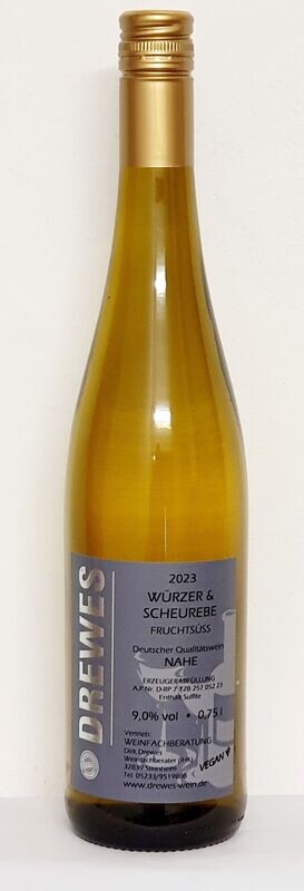 2024er WÜRZER & SCHEUREBE Deutscher Qualitätswein Nahe fruchtsüß 0,75 l # ANGEBOT FÜR 12 FLASCHEN