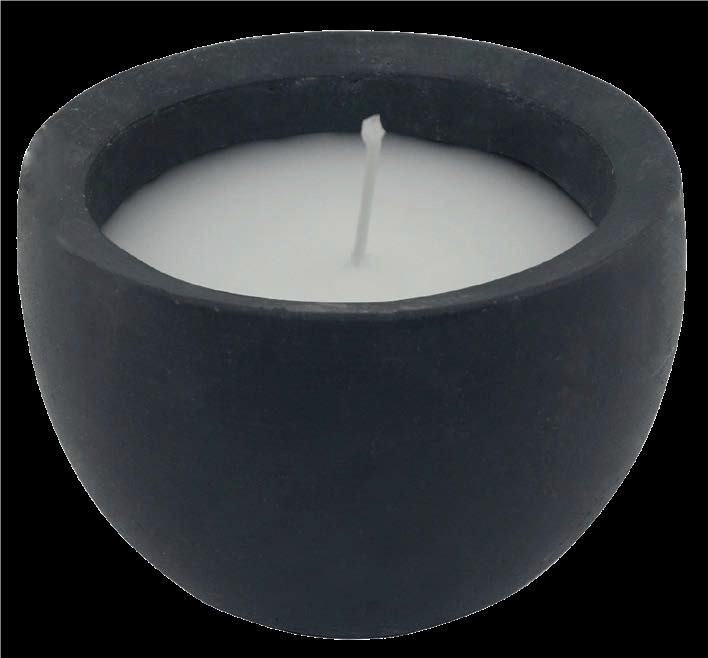 VELA BLANCA CERAMICA NEGRA