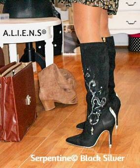 Bottes haut talon pour femmes  Serpentine B-Silver ©.
