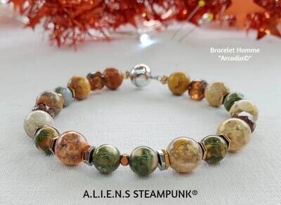 Bracciale uomo in pietra " Arcadia© " .