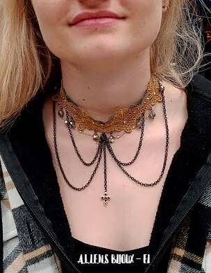 CB - Collier femme en broderie  baroque -  Blasphem©