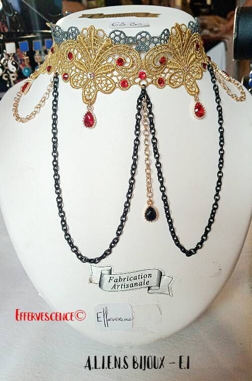 CB - Collier femme en broderie Baroque -  Effervescence©