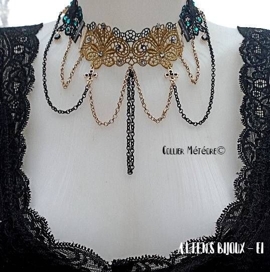 CB - Collier femme en broderie baroque - Météore©