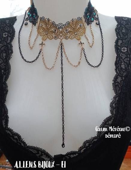 CB - Collier femme en broderie baroque - Météore©