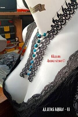 CFBB - Collier femme en broderie baroque - Andromède©. CFBB - Collier femme en broderie baroque - Andromède©.