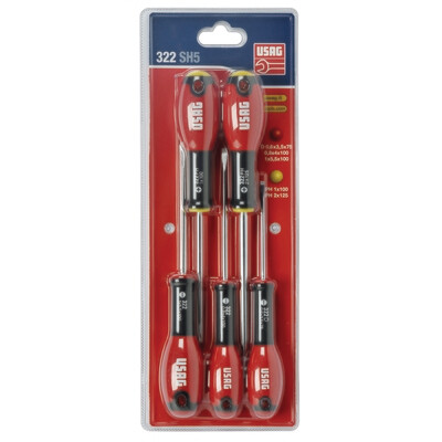 SERIE DI 5 GIRAVITI PER VITI CON INTAGLIO E IMPRONTA A CROCE PHILLIPS®USAG 322 SH5