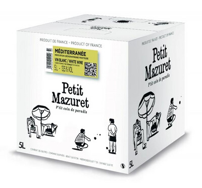 IGP Méditerranée - PETIT MAZURET - BAG IN BOX 5L, Blanc