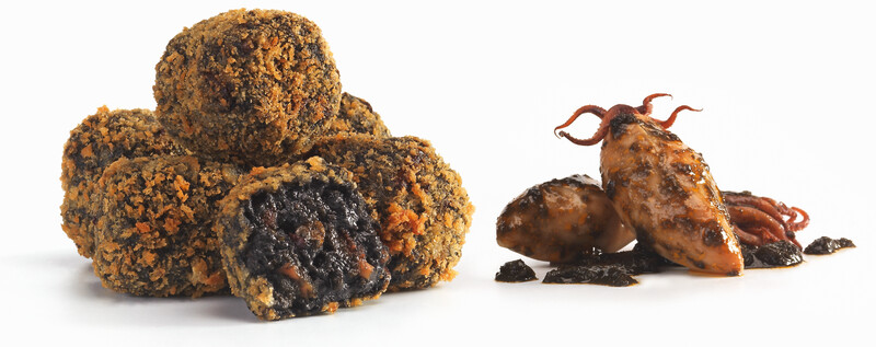 Croquetas de Chipirones en su tinta