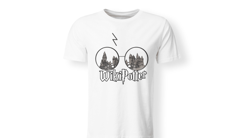 T-SHIRT Harry Potter con occhiali e visione del castello